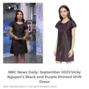 Club Monaco Purple Galaxy Silk Shift Mini Cocktail Dress size 4